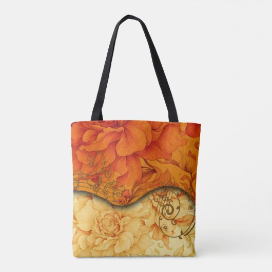 Elegant bloemontwerp tote bag (Achterkant)