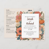 Elegant bloemontwerp, zacht koraal en wijze accent kaart (Voorkant / Achterkant)