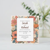 Elegant bloemontwerp, zacht koraal en wijze accent kaart (Staand voorkant)