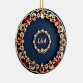 Elegant Bloemornament Ontwerp Keramisch Ornament (Rechts)