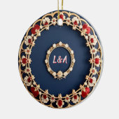 Elegant Bloemornament Ontwerp Keramisch Ornament (Links)