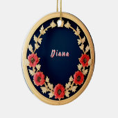 Elegant Bloemornament Ontwerp Keramisch Ornament (Rechts)