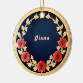 Elegant Bloemornament Ontwerp Keramisch Ornament (Links)