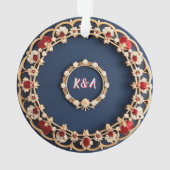 Elegant Bloemornamentontwerp Ornament (achterkant)