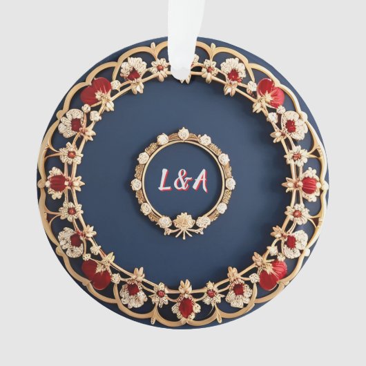 Elegant Bloemornamentontwerp Ornament (voorkant)