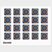 Elegant Bloemornamentontwerp Vierkante Sticker (Vel)