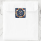 Elegant Bloemornamentontwerp Vierkante Sticker (Tas)