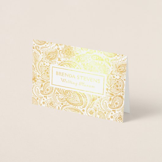 Elegant  bloempaisley folie kaarten (Voorkant)