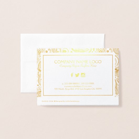 Elegant  bloempaisley folie kaarten (Met envelop)