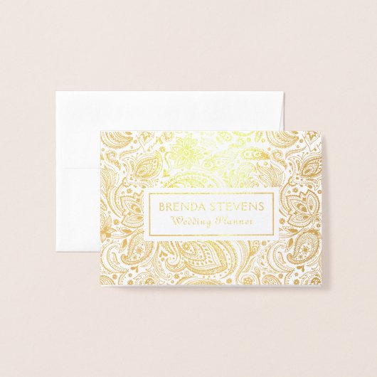 Elegant bloempaisley folie kaarten (Voorkant met envelop)