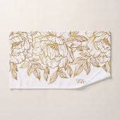 Elegant Bloempatroon aangepaste naam handdoek set (Handdoek)