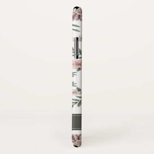 Elegant Bloempatroon Aangepaste Naam iPhone Case X (Achterkant / rechts)