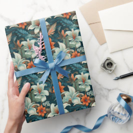 Elegant Bloempatroon Bloemen Cadeaupapier
