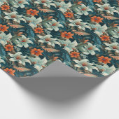 Elegant Bloempatroon Bloemen Cadeaupapier (Hoek)