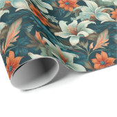 Elegant Bloempatroon Bloemen Cadeaupapier (Rol Hoek)
