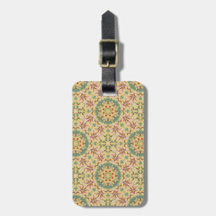 Elegant bloempatroon caleidoscoop bagagelabel