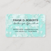 Elegant Bloempatroon Groen en Kolibrie Visitekaartje (Achterkant)