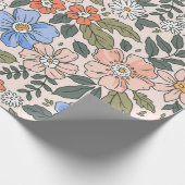 Elegant bloempatroon in handbloemen  cadeaupapier (Hoek)