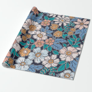 Elegant bloempatroon in kleine handtekenbloem. cadeaupapier
