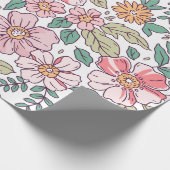 Elegant bloempatroon in kleine handtekenbloem. cadeaupapier (Hoek)