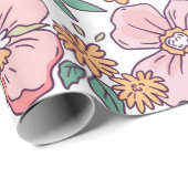 Elegant bloempatroon in kleine handtekenbloem. cadeaupapier (Rol Hoek)