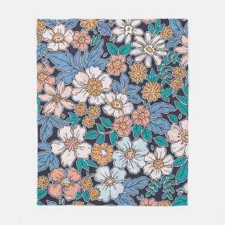 Elegant bloempatroon in kleine handtekenbloem. fleece deken