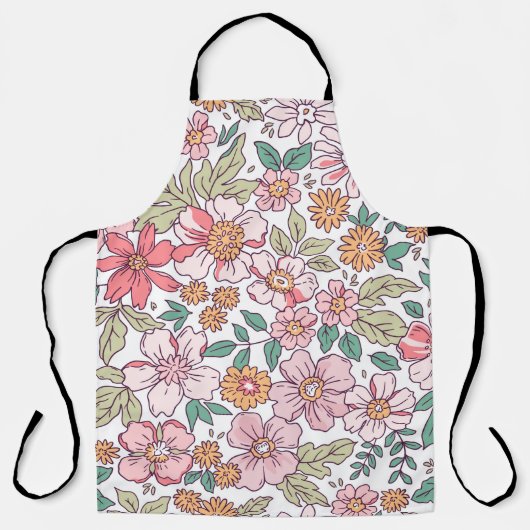 Elegant bloempatroon in kleine handtekenbloem. schort (Voorkant)