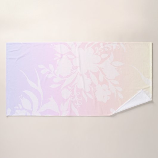 Elegant bloempatroon in pastelkleuren bad handdoek (Badhanddoek)