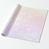 Elegant bloempatroon in pastelkleuren, laptoptas cadeaupapier (Uitgerold)