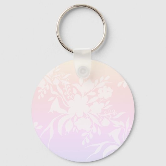 Elegant bloempatroon in pastelkleuren, laptoptas sleutelhanger (Voorkant)