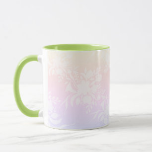 Elegant bloempatroon in pastelkleuren mok