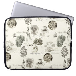 Elegant  bloempatroon laptophoes laptop sleeve