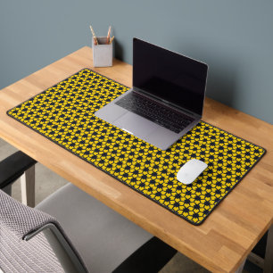 Elegant bloempatroon met rode en blauwe bladeren D Bureaumat