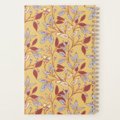 Elegant bloempatroon met rode en blauwe bladeren planner (Achterkant)