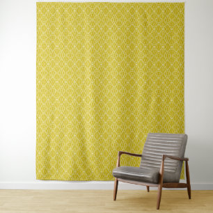 Elegant bloempatroon met rode en blauwe bladeren T Wandkleed