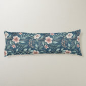 Elegant Bloempatroon met Roze & Crème Bloesems Lichaamskussen (Achterkant)