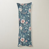 Elegant Bloempatroon met Roze & Crème Bloesems Lichaamskussen (Achterkant (Verticaal))