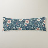 Elegant Bloempatroon met Roze & Crème Bloesems Lichaamskussen (Voorkant)