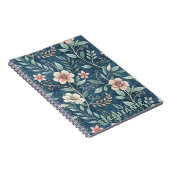 Elegant Bloempatroon met Roze & Crème Bloesems Notitieboek (Rechterzijde)