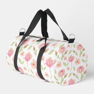 Elegant bloempatroon met roze pioenrozen en lelies plunjezak