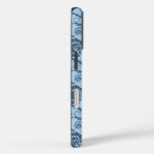 Elegant bloempatroon op lichte blauwe achtergrond Case-Mate iPhone case (Achterkant / Rechts)