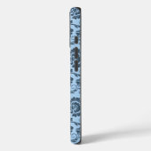 Elegant bloempatroon op lichte blauwe achtergrond Case-Mate iPhone case (Achterkant / Links)