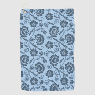 Elegant bloempatroon op lichte blauwe achtergrond golfhanddoek