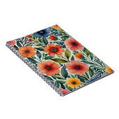 Elegant Bloempatroon Spiraal Foto Notitieboek (Rechterzijde)