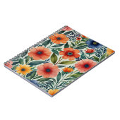 Elegant Bloempatroon Spiraal Foto Notitieboek (Linkerzijde)