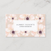 Elegant bloemperzikpatroon visitekaartje (Voorkant)