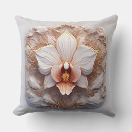Elegant Bloemreliëfdesign Met Sierlijke Details Kussen