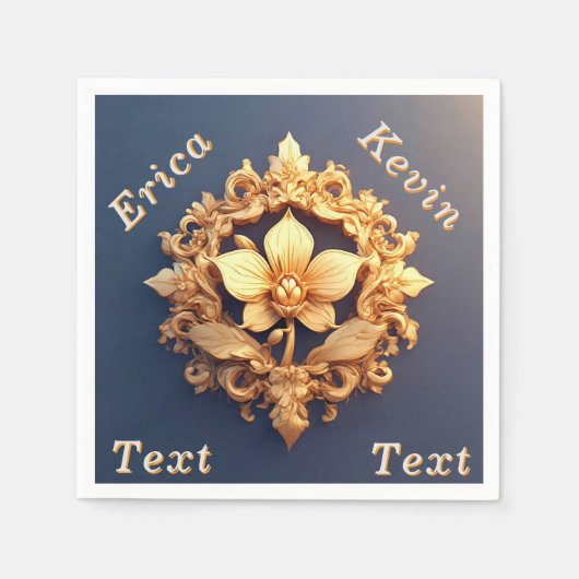 Elegant bloemreliëfontwerp met  details servet (Voorkant)