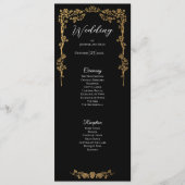 Elegant bloemrijk gotisch huwelijksprogramma menu (Voorkant)