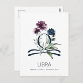 Elegant Bloemrijk Weegschaal Symbool Briefkaart (Voorkant / Achterkant)